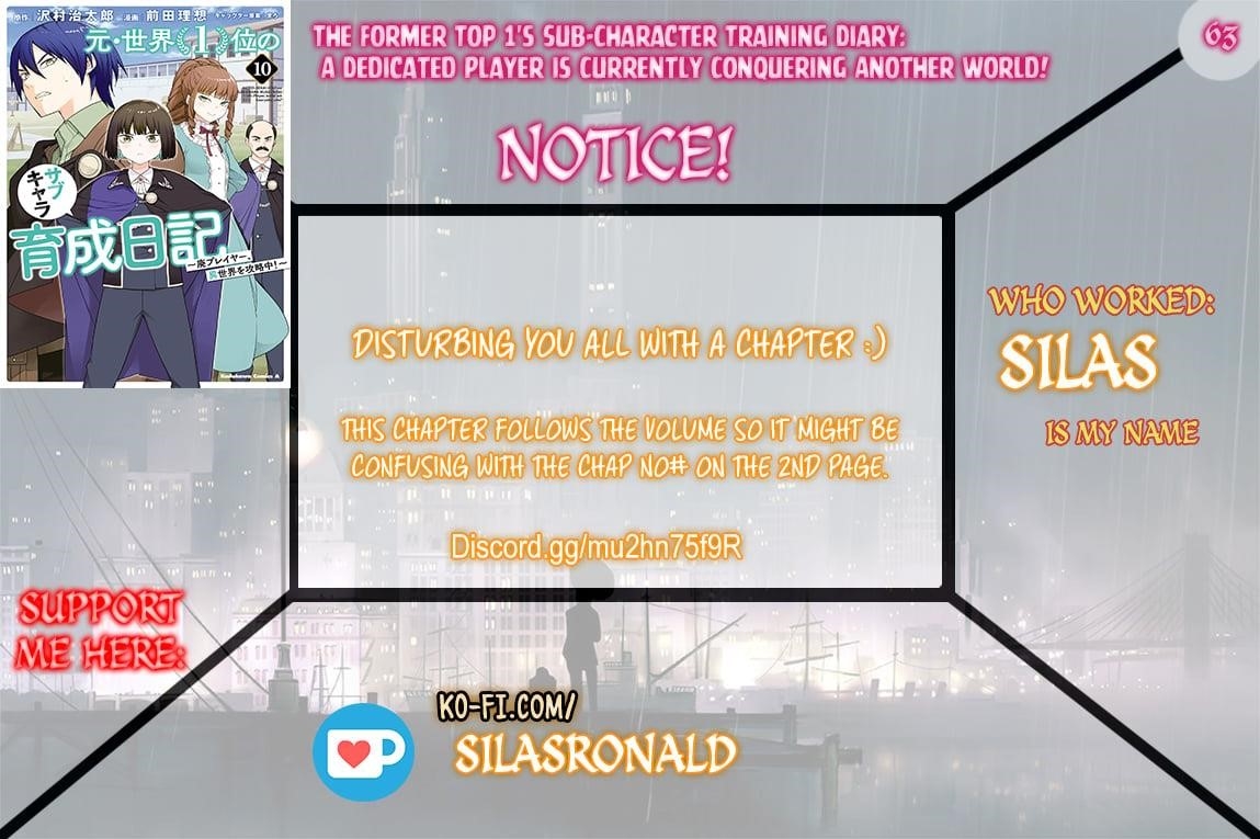 The Former Top 1’s Sub-Character Training Diary ~A Dedicated Player Is Currently Conquering Another World!~ Chapter 63 - Page 1