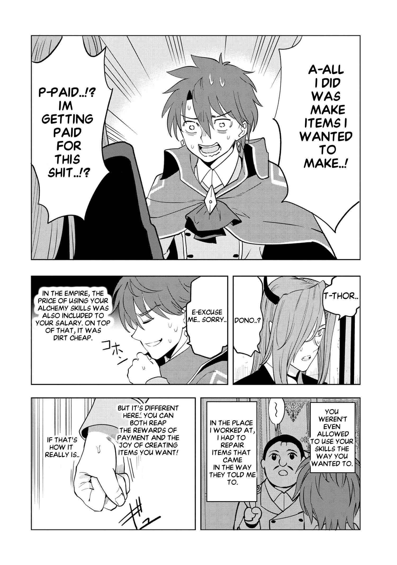 The Creation Alchemist Enjoys Freedom -If I Am Exiled From My Hometown, I Can Make Magic Items With Transcendent Effects at the Knees of the Demon Lord- Chapter 3.4 - Page 9