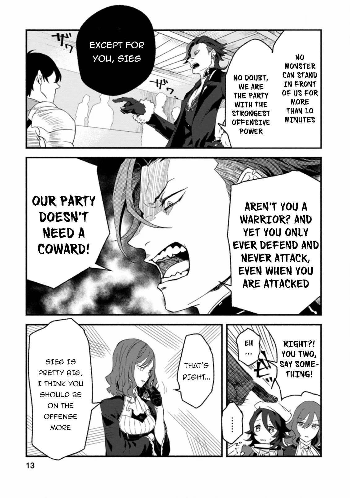 Sono Monban, Saikyou Nitsuki: Tsuihou Sareta Bougyo Ryoku 9999 no Senshi, Outo no Monban Toshite Musou Suru Chapter 1 - Page 11