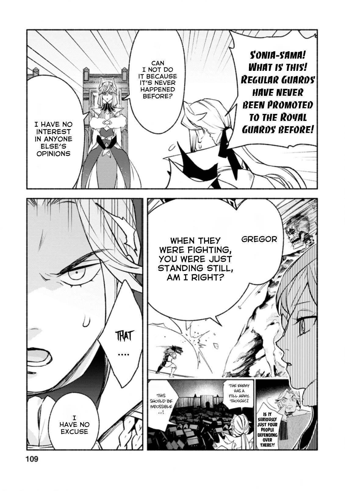 Sono Monban, Saikyou Nitsuki: Tsuihou Sareta Bougyo Ryoku 9999 no Senshi, Outo no Monban Toshite Musou Suru Chapter 14.2 - Page 7