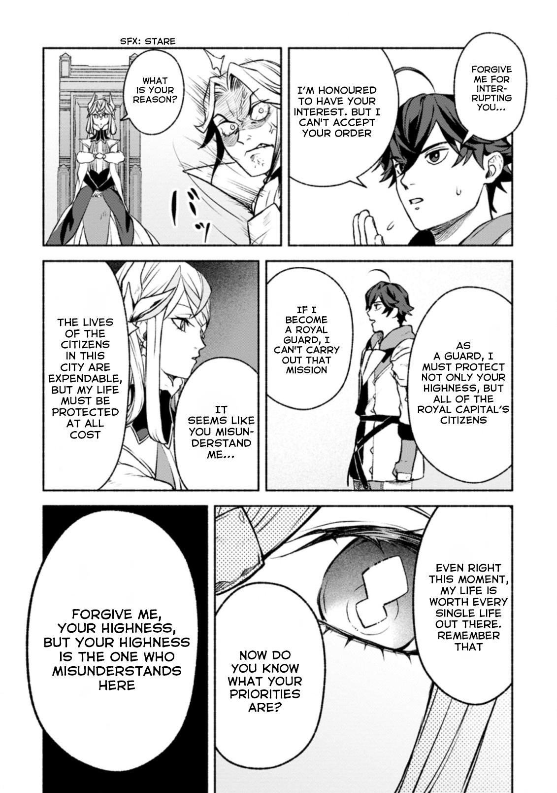 Sono Monban, Saikyou Nitsuki: Tsuihou Sareta Bougyo Ryoku 9999 no Senshi, Outo no Monban Toshite Musou Suru Chapter 14.2 - Page 9