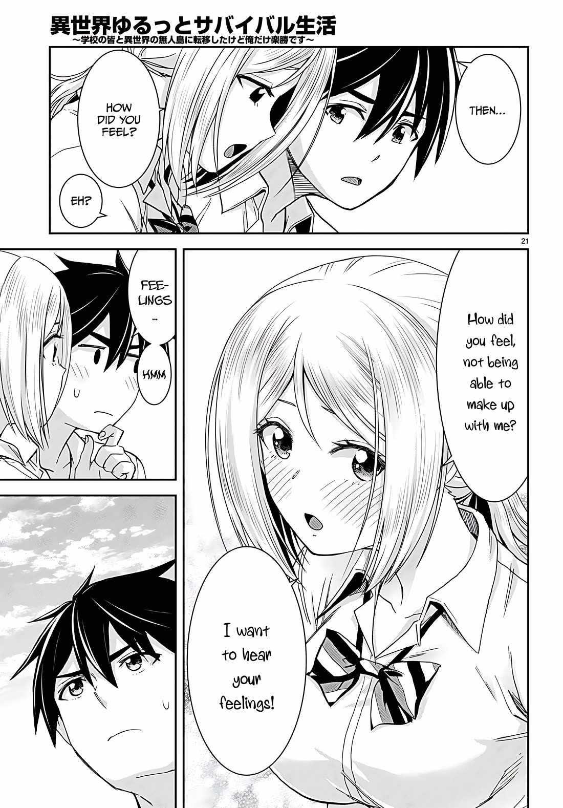 Isekai Yurutto Survival Seikatsu: Gakkou No Minna To Isekai No Mujintou Ni Tenishitakedo Ore Dake Rakushou Desu Chapter 38 - Page 21