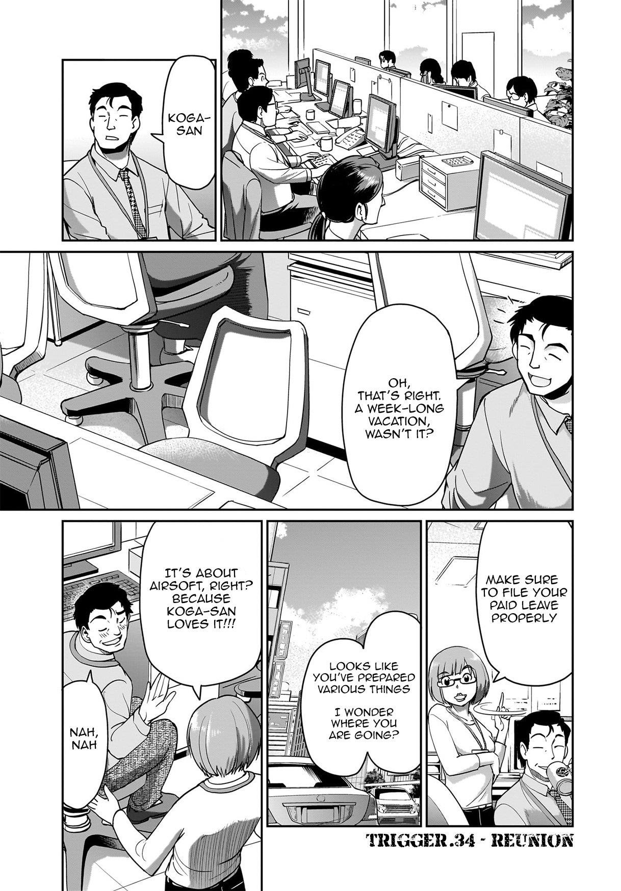 The gunner’s life of a middle-aged man summoned to another world and armed with a rifle: an airsoft addicted salaryman returns to the alternative world after work Chapter 34 - Page 2