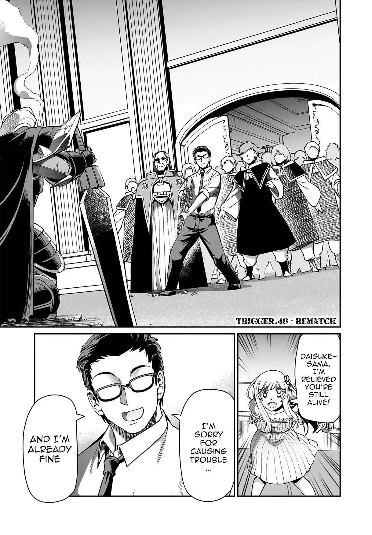 The gunner’s life of a middle-aged man summoned to another world and armed with a rifle: an airsoft addicted salaryman returns to the alternative world after work Chapter 48 - Page 1