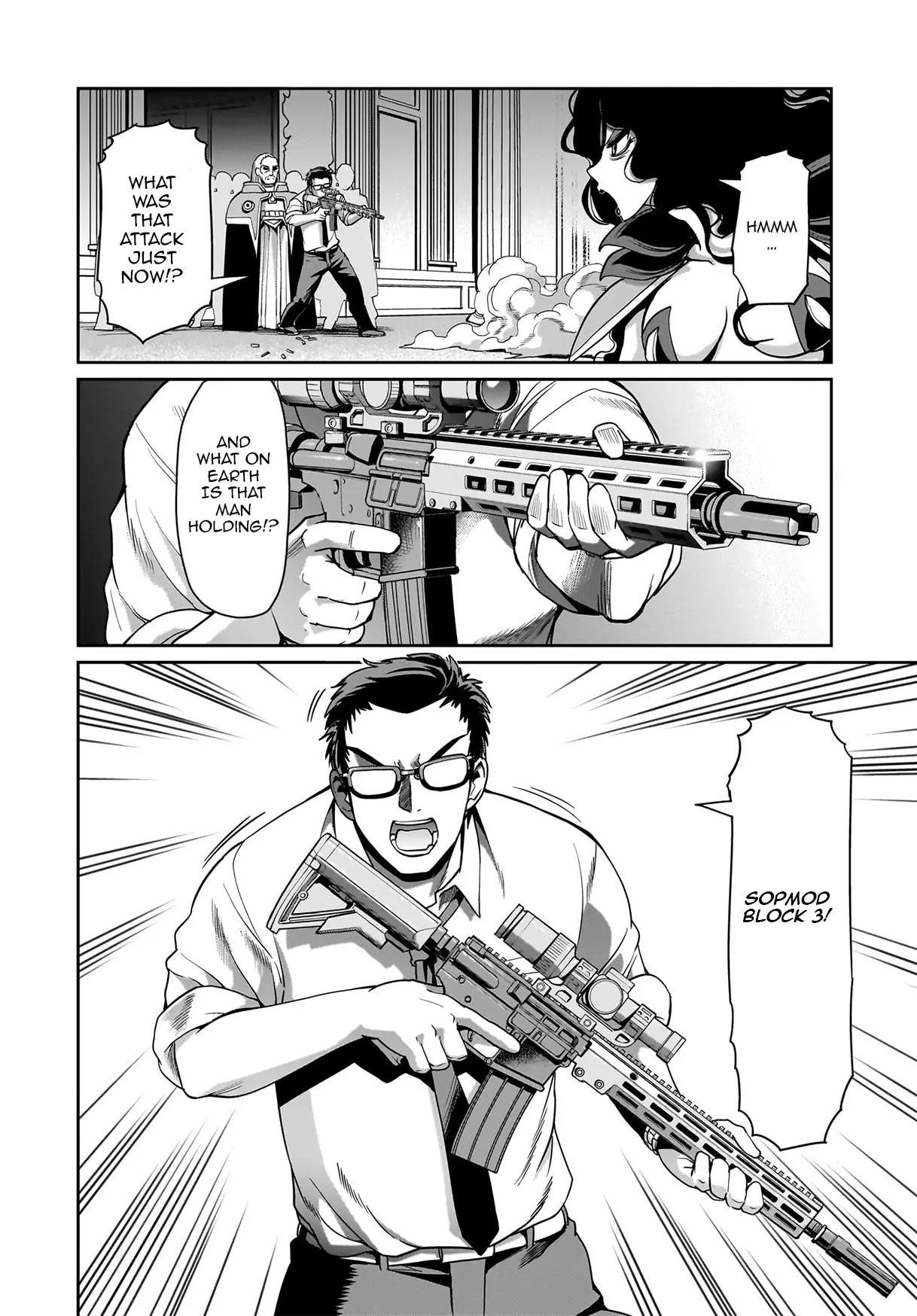 The gunner’s life of a middle-aged man summoned to another world and armed with a rifle: an airsoft addicted salaryman returns to the alternative world after work Chapter 48 - Page 4
