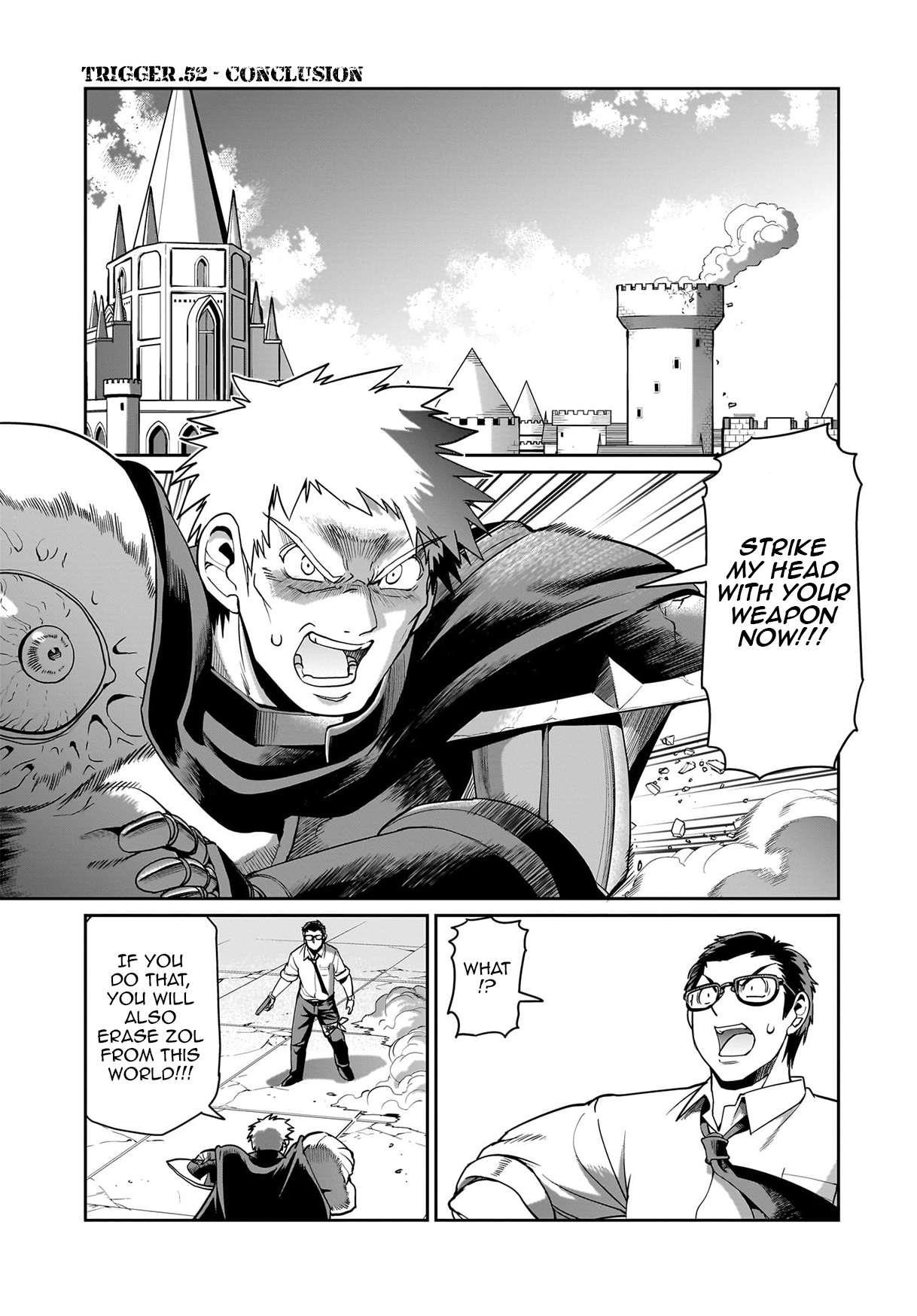 The gunner’s life of a middle-aged man summoned to another world and armed with a rifle: an airsoft addicted salaryman returns to the alternative world after work Chapter 52 - Page 1