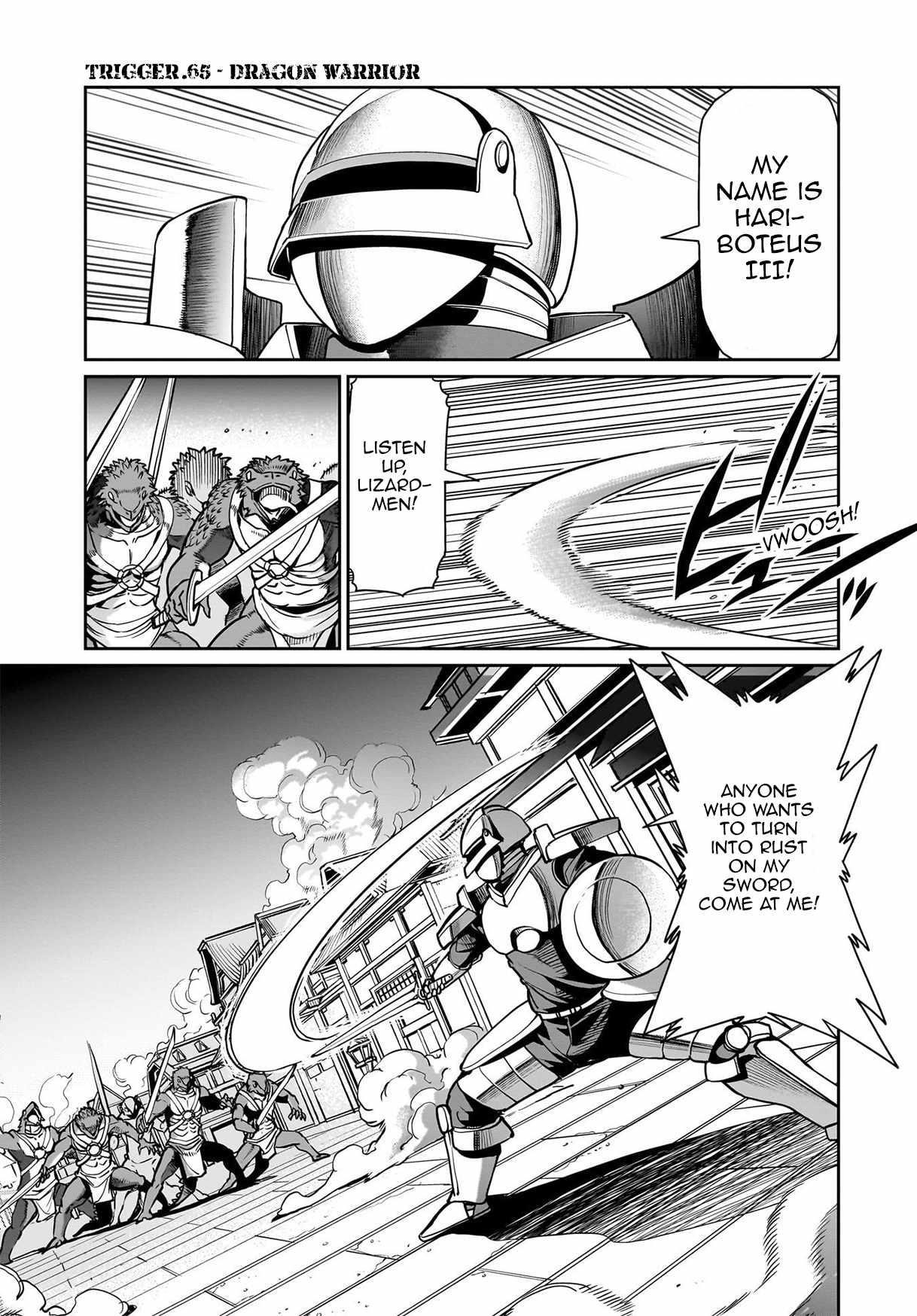 The gunner’s life of a middle-aged man summoned to another world and armed with a rifle: an airsoft addicted salaryman returns to the alternative world after work Chapter 65 - Page 1