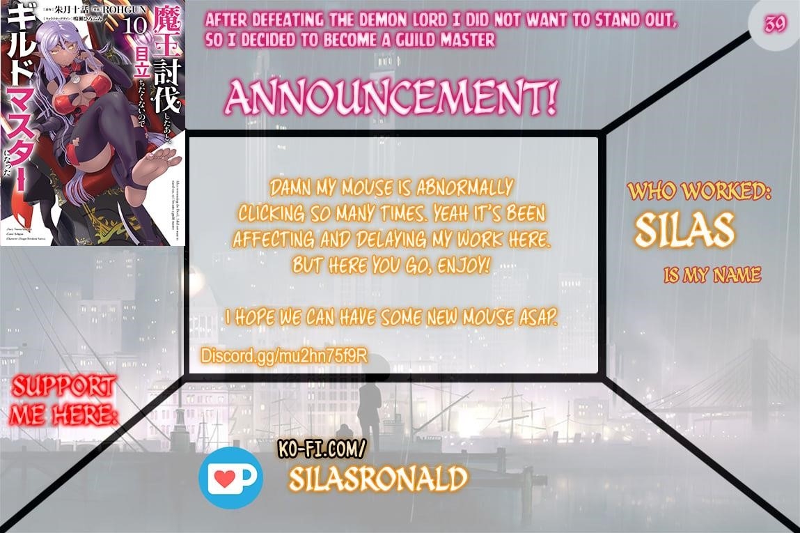 He Didn’t Want To Be The Center Of Attention, Hence, After Defeating The Demon Lord, He Became A Guild Master Chapter 39 - Page 1