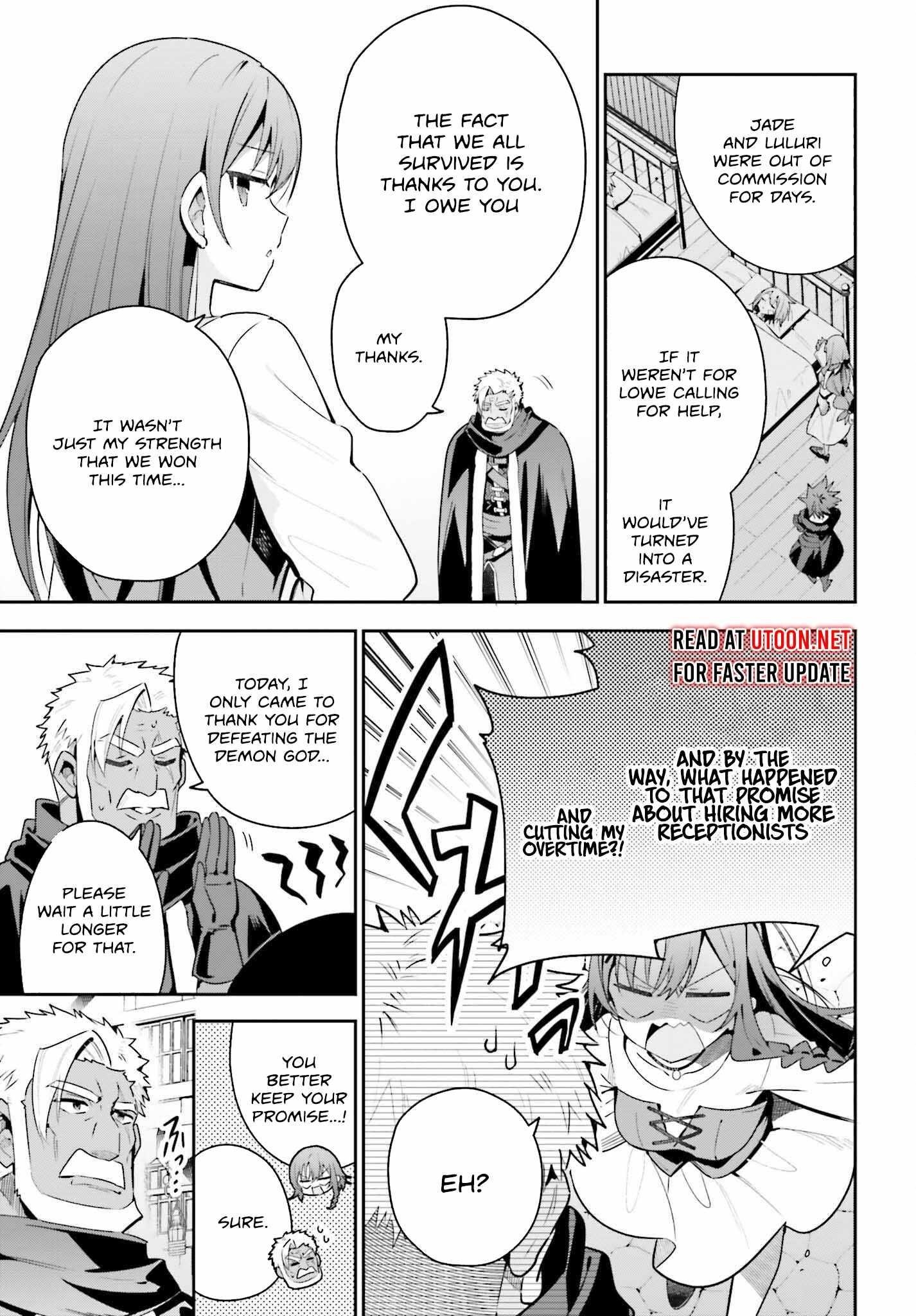 I’m the guild receptionist, but since I don’t want to work overtime, I think I’ll just solo the boss Chapter 39 - Page 9