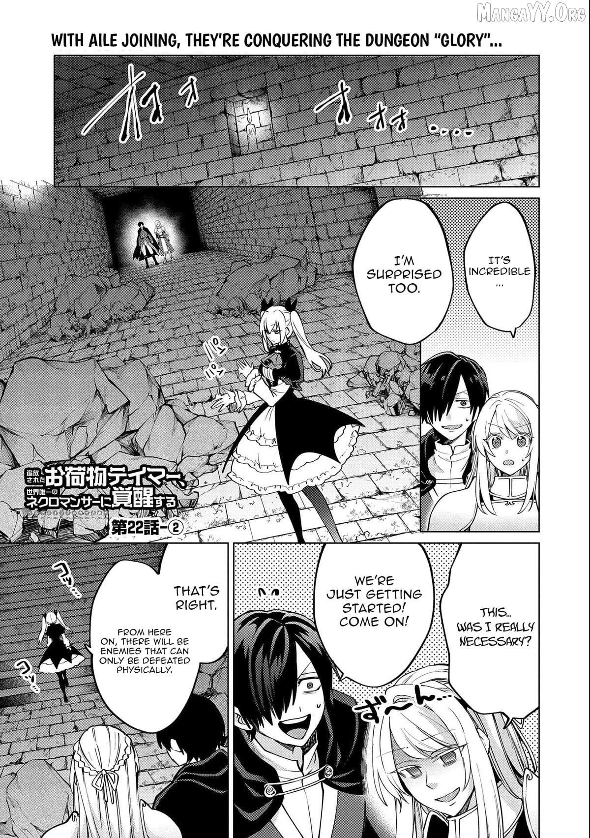 Tsuihou Sareta Onimotsu Tamer, Sekai Yuiitsu no Necromancer ni Kakusei Suru Chapter 22.2 - Page 1