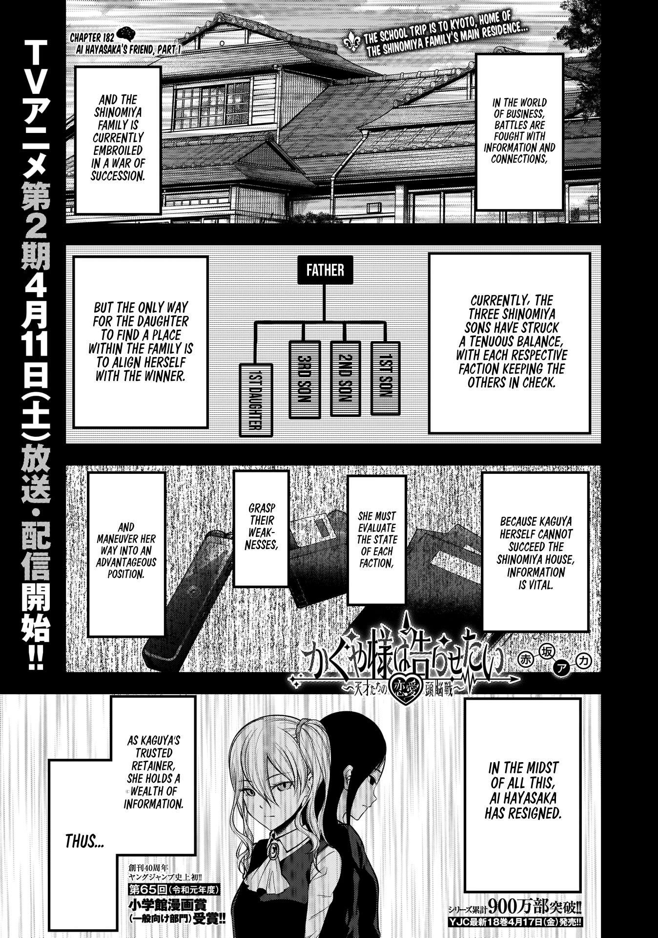Kaguya-sama wa Kokurasetai: Tensai-tachi no Renai Zunousen Chapter 182 - Page 1