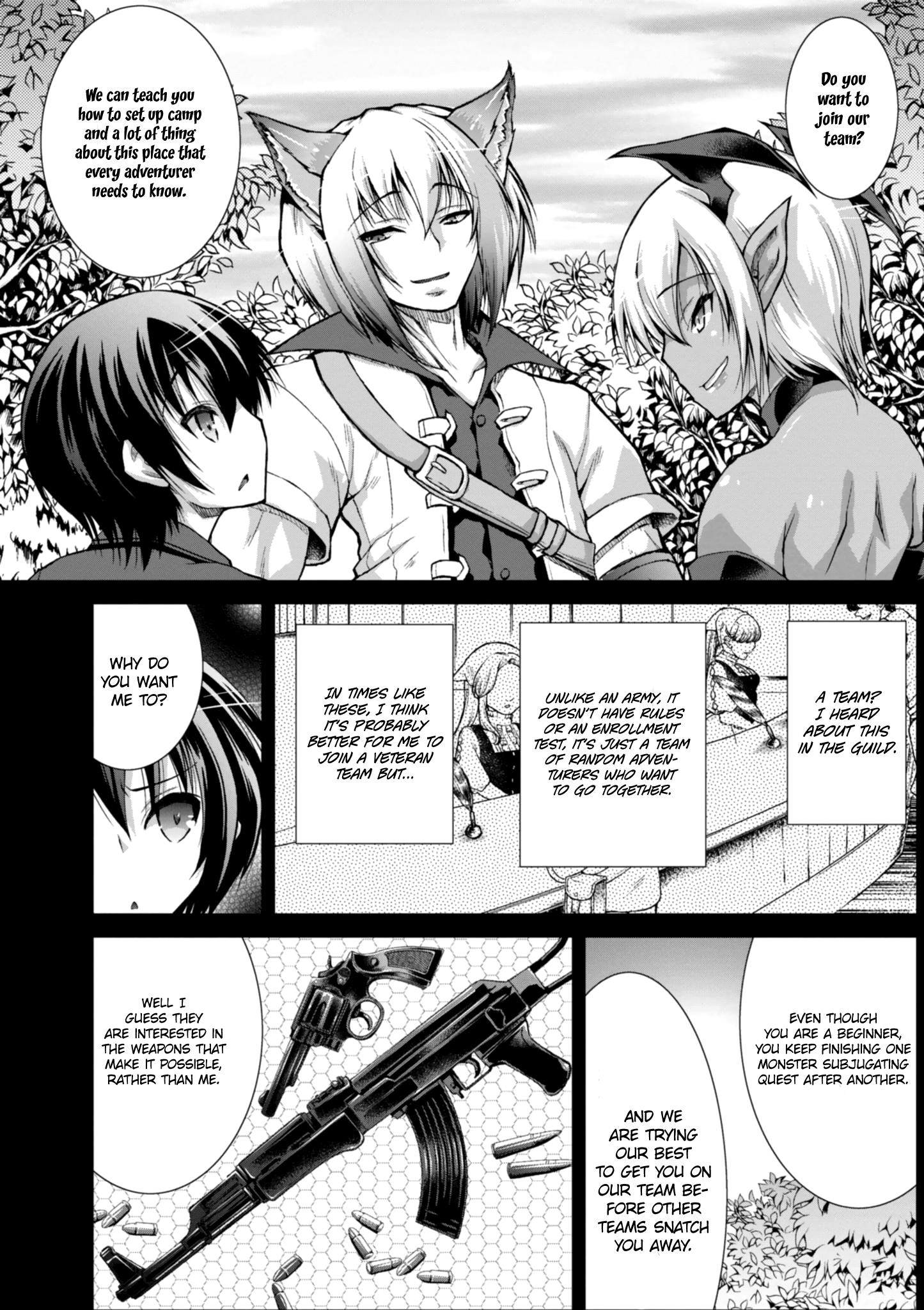 Gunota Ga Mahou Sekai Ni Tensei Shitara, Gendai Heiki De Guntai Harem O Tsukucchaimashita!? Chapter 34 - Page 14