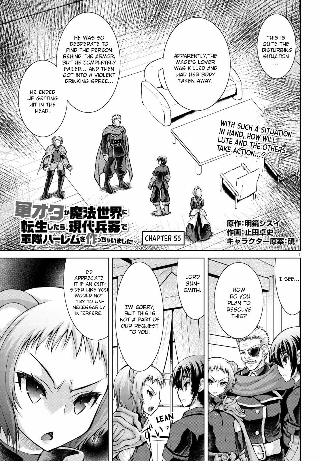 Gunota Ga Mahou Sekai Ni Tensei Shitara, Gendai Heiki De Guntai Harem O Tsukucchaimashita!? Chapter 55 - Page 1