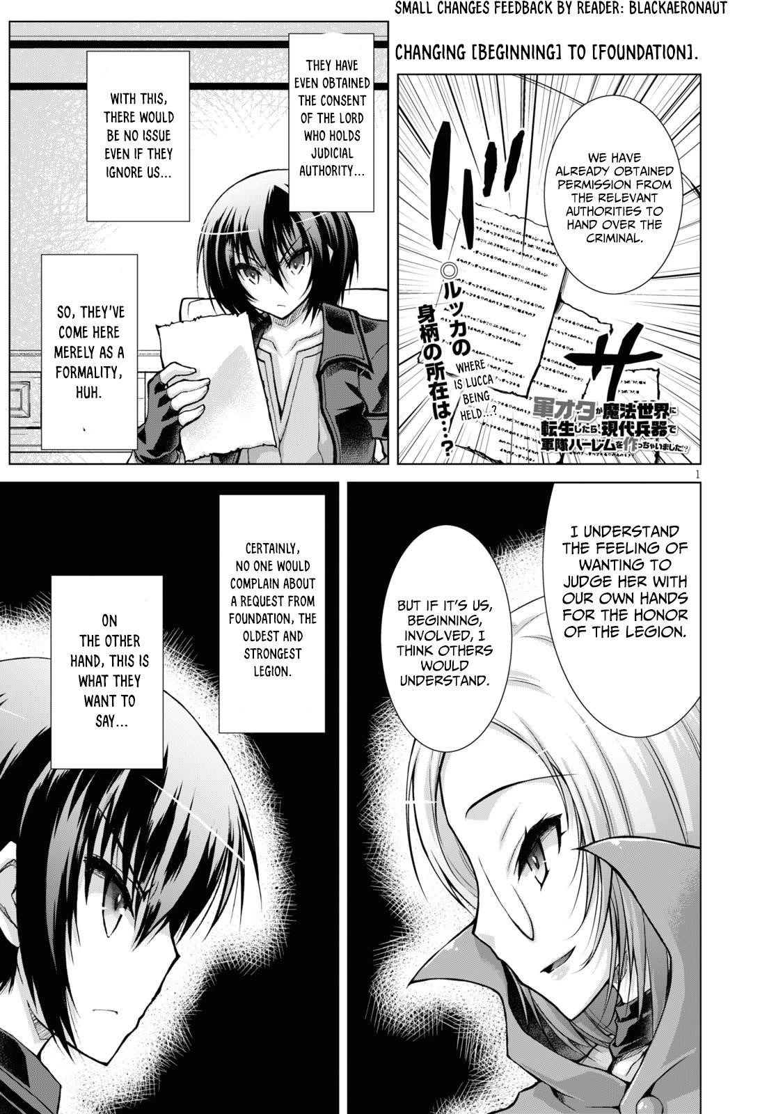 Gunota Ga Mahou Sekai Ni Tensei Shitara, Gendai Heiki De Guntai Harem O Tsukucchaimashita!? Chapter 61 - Page 1