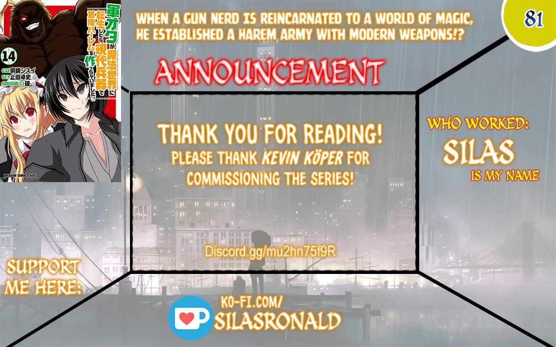 Gunota Ga Mahou Sekai Ni Tensei Shitara, Gendai Heiki De Guntai Harem O Tsukucchaimashita!? Chapter 81 - Page 1