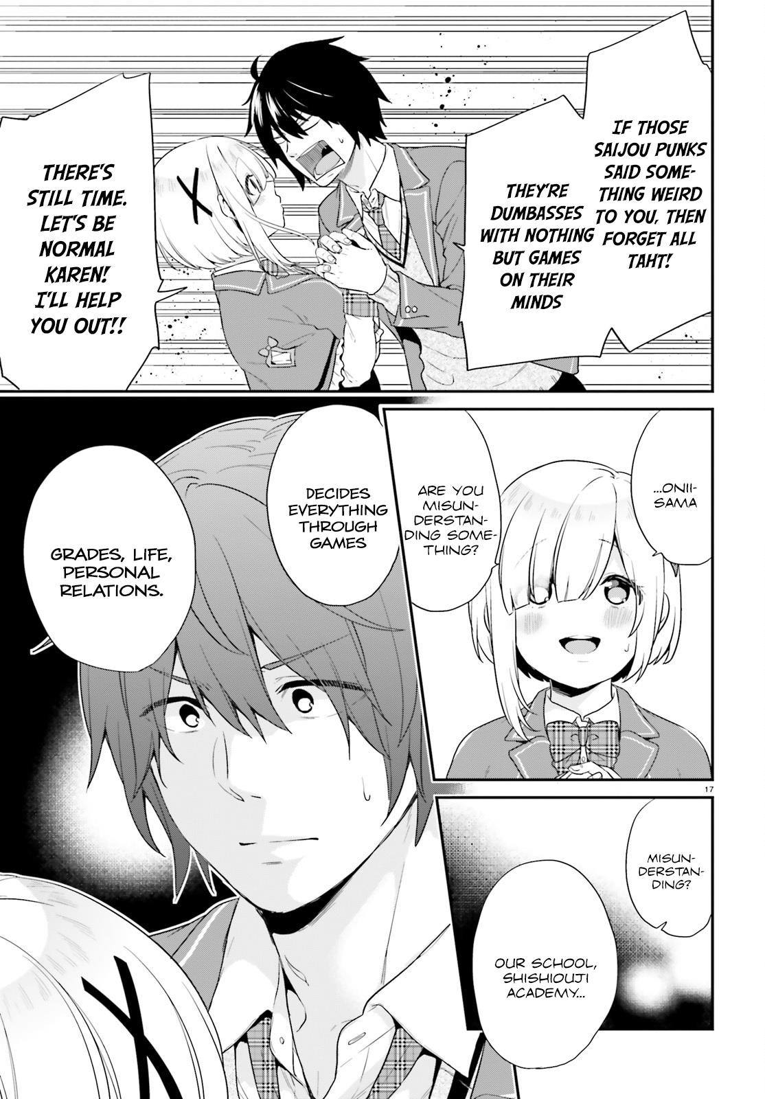 Dear Self-styled F rank bro’ says, he’s gonna rule a game-oriented school. Chapter 1 - Page 16