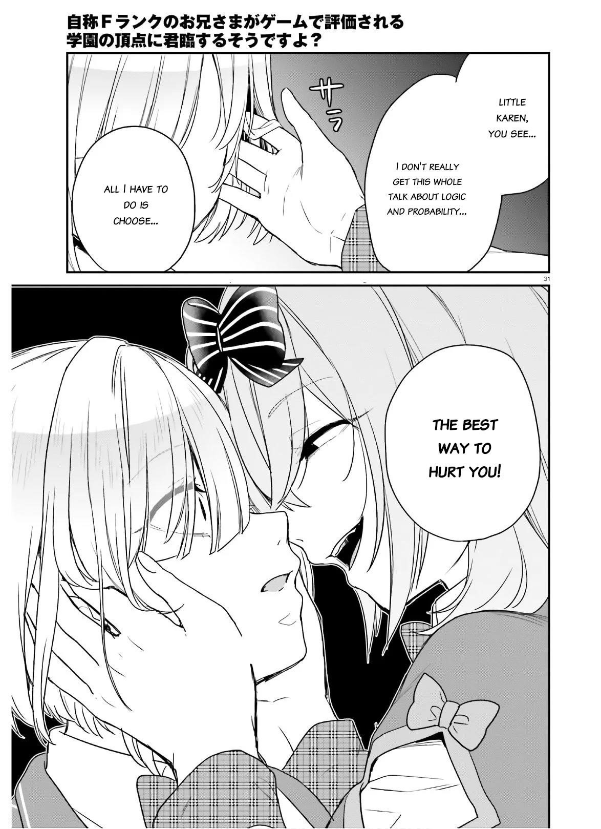 Dear Self-styled F rank bro’ says, he’s gonna rule a game-oriented school. Chapter 25 - Page 31