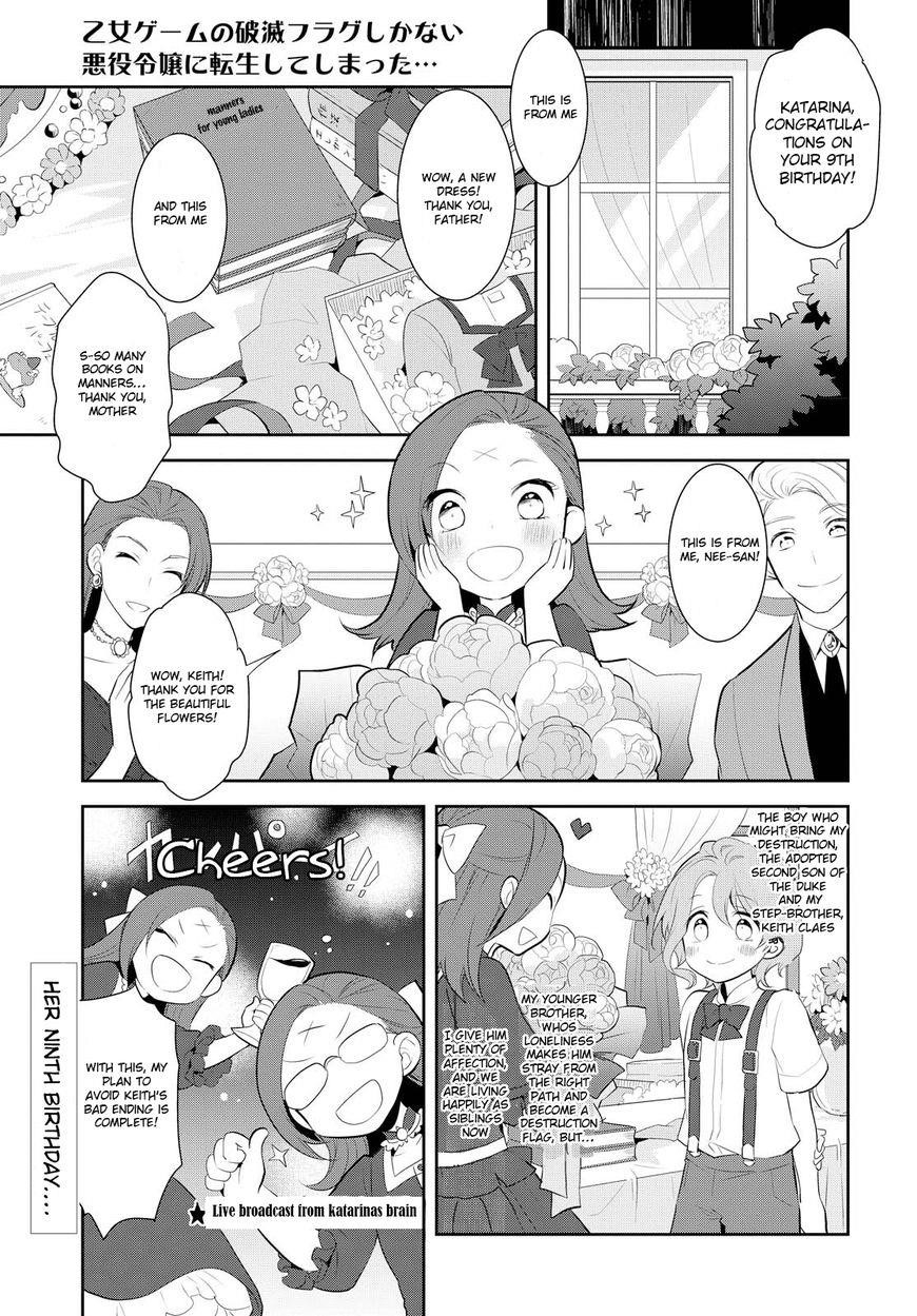 Otome Game No Hametsu Flag Shika Nai Akuyaku Reijou Ni Tensei Shite Shimatta… Chapter 3 - Page 1