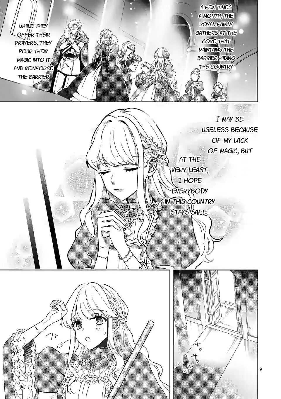 Onimotsu to Yobareta Tensei Hime wa, Shoukan Yuusha ni Koi wo Shite Seijo ni Narimashita Chapter 1 - Page 9