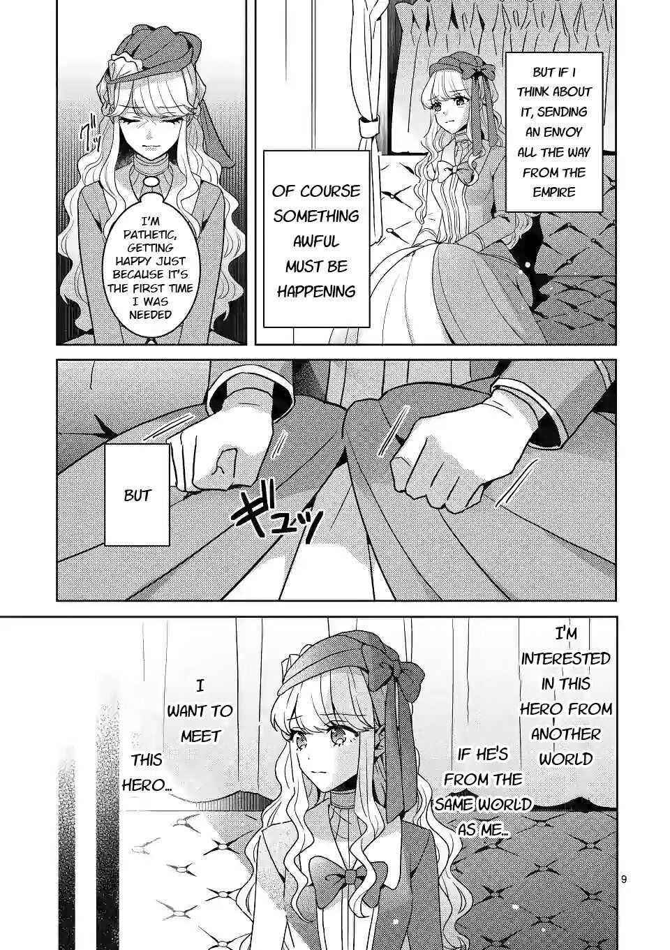 Onimotsu to Yobareta Tensei Hime wa, Shoukan Yuusha ni Koi wo Shite Seijo ni Narimashita Chapter 2 - Page 9