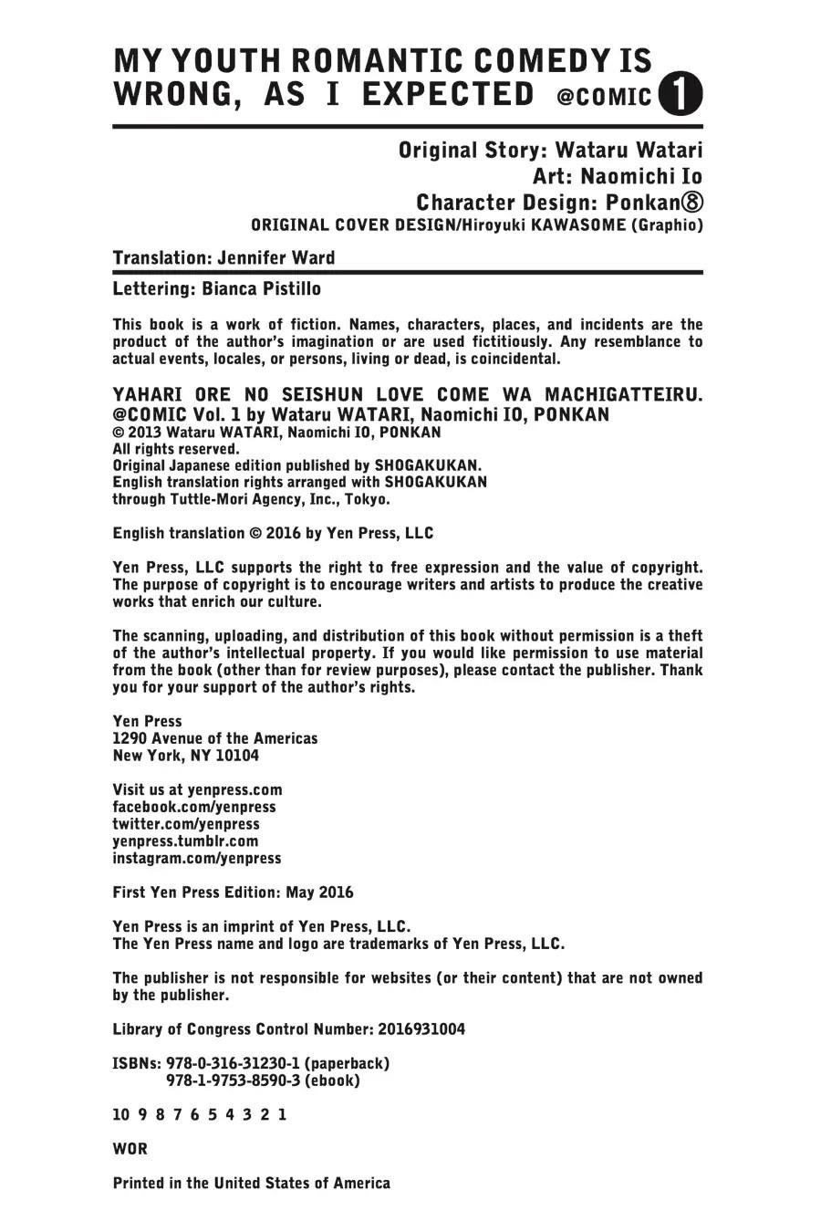 My Youth Romantic Comedy Is Wrong as I Expected @ comic Chapter 5 - Page 34