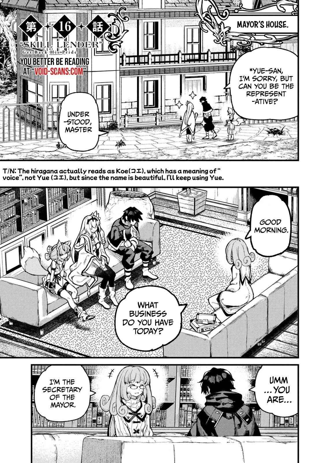 Skill Lender’s Retrieving (tale) ～i Told You It’s 10% Per 10 Days At First, Didn’t I～ Chapter 16 - Page 1