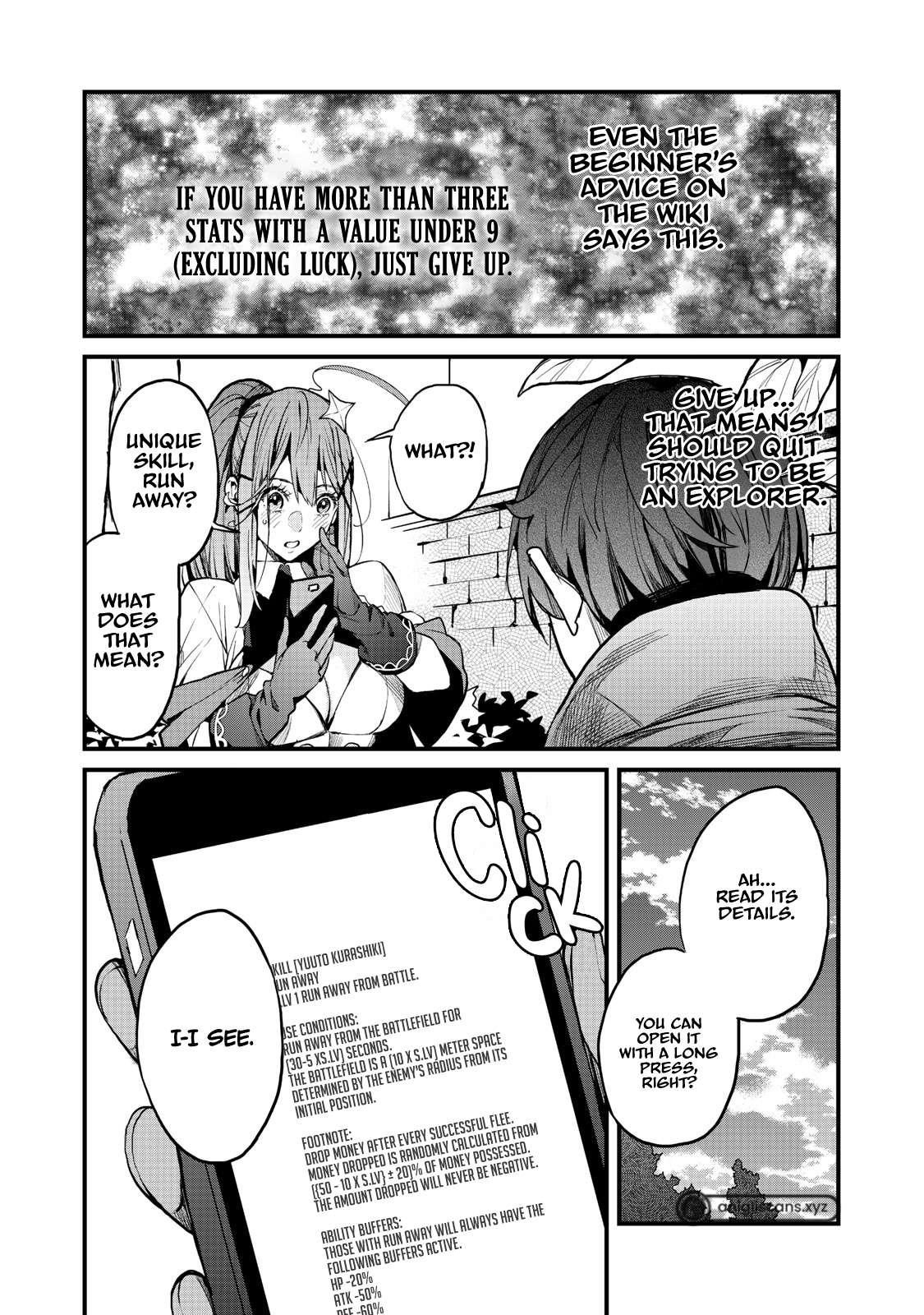 Using the Faulty Skill, “Escape,” I Strive to Become the Strongest One Starting from the Utmost Low End of Ability Levels Chapter 2 - Page 22