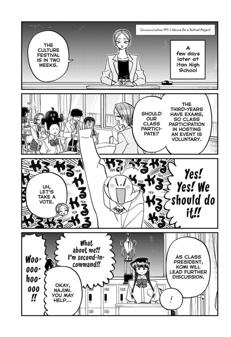KOMI-SAN WA KOMYUSHOU DESU Chapter 447 - Page 1