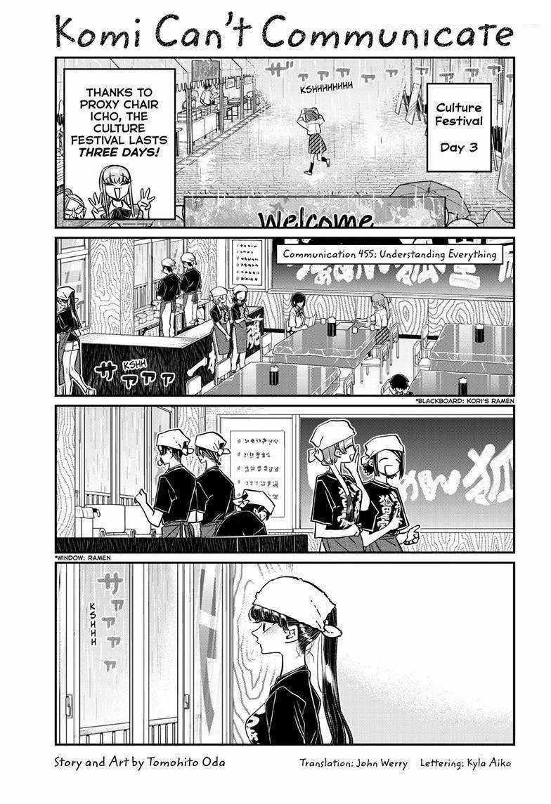 KOMI-SAN WA KOMYUSHOU DESU Chapter 455 - Page 1